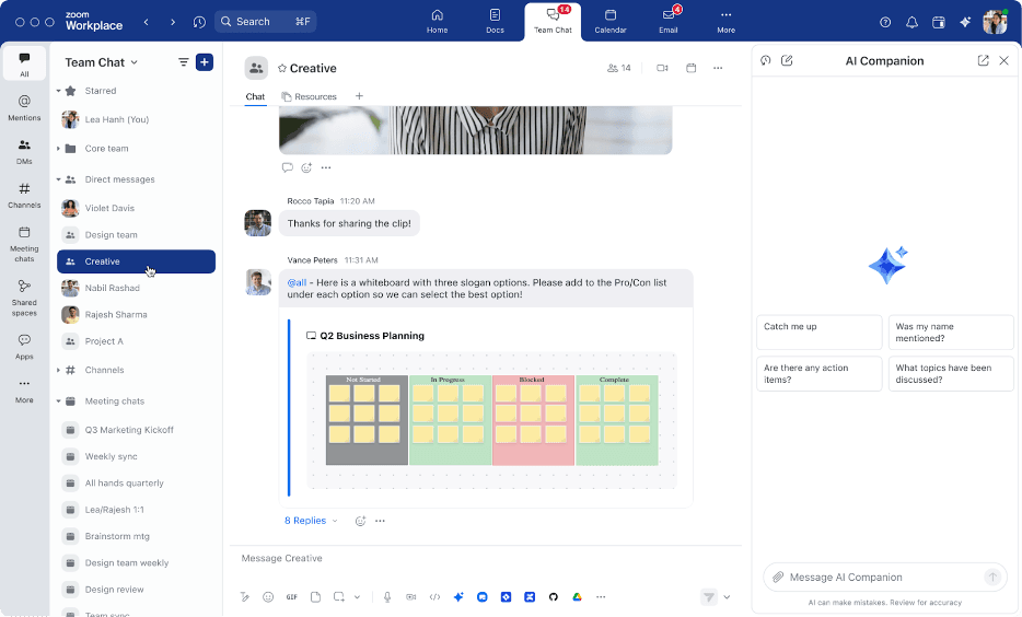 Zoom chat